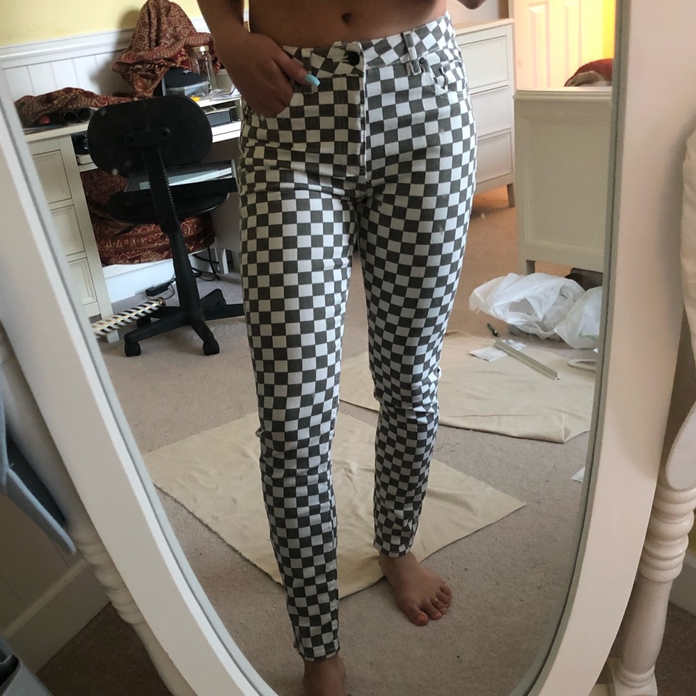 Dickies Gray & White Checkered Jeans